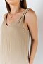Kyra Muslin Shoulder Detailed Dress Beige - 4