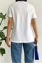 Women's White V-Neck Printed Cotton T-Shirt - 6