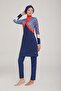 Lycra Fully Covered Hijab Swimsuit Lulu 4409 Dark Navy Blue - 3