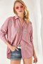 Dried Rose Sequin Detailed Woven Boyfriend Shirt GML-19000992 - 3