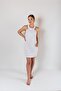 Women's Muslin Summer Low-Cut White Dress