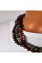 Jade Stone Jasper Three Rows Necklace - 3