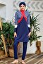 Lycra Fully Covered Hijab Swimsuit Lulu 4409 Dark Navy Blue