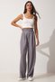 Women's Smoked Waist Velcro Closure Loose Pants YL00001 - 2