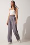 Women's Smoked Waist Velcro Closure Loose Pants YL00001 - 3