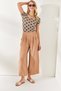 Women's Beige Side Zipper Pocket Pleated Detailed Loose Trousers PNT-19000215 - 5