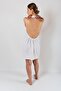 Women's Muslin Summer Low-Cut White Dress - 4