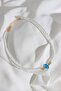 Evil Eye Beaded White Bead Necklace
