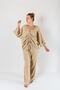 Beige Kyra Muslin Drawstring Women's Blouse Set - 2