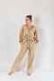Beige Kyra Muslin Drawstring Women's Blouse Set - 3