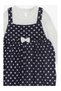 Girl's Br Long Sleeve Dress with Bow and Polka Dot Pattern Dark Blue Soft (1.5-5 Years) - 3