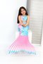 Girl's Mermaid Swimsuit Pink Colored 3 Piece Set. Bottom Top Bikini and Tail. - 2