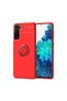 Samsung Galaxy S21 Case Smooth and Soft Back Surface Ravel Cover with Ring Stand