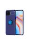 Oppo Reno 4 Lite Case Smooth and Soft Back Surface Ravel Cover with Ring Stand