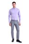 Purple Comfort Fit Straight 100% Cotton Buttoned Collar Long Sleeve Casual Shirt - 2