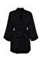Siyah Dokuma Plaj Mini Kuşaklı Kimono&Kaftan TBESS23KM00080 - 7