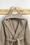 Hooded Children's Bathrobe 100% Cotton Girls' Bathrobe Monkey Animal Brown - 2