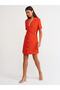 90372 Window Detailed Linen Dress-red - 3