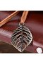 Leaf Pattern Leather Covered Notebook Small Size - 3
