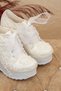 High Wedge Heeled White Wedding Dress Evening Dress Shoes - 3