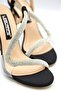 Women's Diamond Stone Banded Heeled Shoes - 4