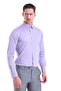 Purple Comfort Fit Straight 100% Cotton Buttoned Collar Long Sleeve Casual Shirt - 4