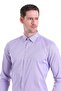 Purple Comfort Fit Straight 100% Cotton Buttoned Collar Long Sleeve Casual Shirt - 5