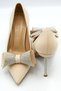 Women's Bow Detailed Satin Stiletto - 6