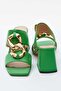 Women's Genuine Leather Heeled Slippers - 5