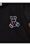 Children's Black Neon Teddy Bear Printed Shorts-T-Shirt Set - 3