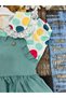 Girl's Dress/ Polka Dot Short Sleeve Shirt/ 100% Cotton/ Slopet Dress - 4