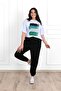 Women's Large Size Print Detailed Tracksuit Set 3695-23 - 5