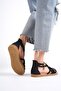 Women's Black Ankle Strap Sandals Slippers Wsb0468 - 2