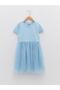 Crew Neck Basic Short Sleeve Girl's Dress