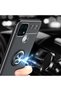 Realme C21 Case Smooth and Soft Back Surface Ravel Cover with Ring Stand - 3