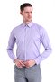 Purple Comfort Fit Straight 100% Cotton Buttoned Collar Long Sleeve Casual Shirt - 3