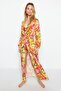 Maxi Size Floral Print Belted Beach Kimono & Kaftan - Tbess23Km00027 - 3