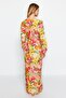 Maxi Size Floral Print Belted Beach Kimono & Kaftan - Tbess23Km00027 - 6