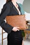 Pu Leather Tan 13 13.3 13.6 Inch Notebook Laptop Case Macbook Air M1 M2 Compatible Pro Bag Portfolio