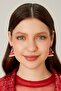Women's Red New Year Christmas Hat Patterned Zircon Stone New Year Celebration Party Earring Model - 6