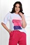 Women's Large Size Print Detailed Tracksuit Set 3695-23 - 2