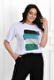 Women's Large Size Print Detailed Tracksuit Set 3695-23 - 6