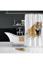 Tiger Bath Mat And Single Wing Shower Curtain 1x180x200 Set - 2
