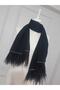 Luxury Stoned Feather Hijab Shawl Made of Original Crepe Chiffon Fabric - 2