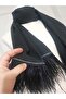 Luxury Stoned Feather Hijab Shawl Made of Original Crepe Chiffon Fabric - 5