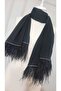 Luxury Stoned Feather Hijab Shawl Made of Original Crepe Chiffon Fabric - 7
