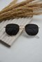 Unisex Women Men Polarized Black Gold Oval Pentagonal Metal New Season Sunglasses - 3