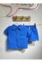 Muslin Bottom Top Blue Set - 2