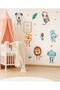 Little Safari Cute Animals Water Color Glass, Cabinet, Door Sticker, Children's Room Wall Sticker - 4