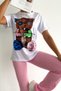 Women's White Crew Neck Crew Neck Printed 100% Cotton T-Shirt - 6